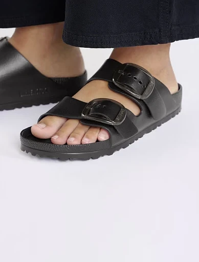 Жіночі шльопанці BIRKENSTOCK Arizona Big Buckle Eva гумові чорні - фото 7 - Miraton