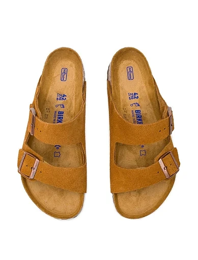 Женские шлепанцы BIRKENSTOCK Arizona Bs замшевые оранжевые - фото 4 - Miraton