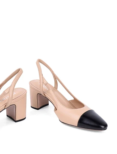 Жіночі туфлі слінгбеки Attizzare шкіряні бежеві - фото 2 - Miraton