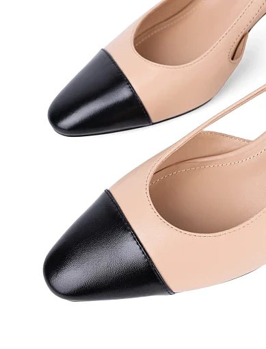 Жіночі туфлі слінгбеки Attizzare шкіряні бежеві - фото 5 - Miraton