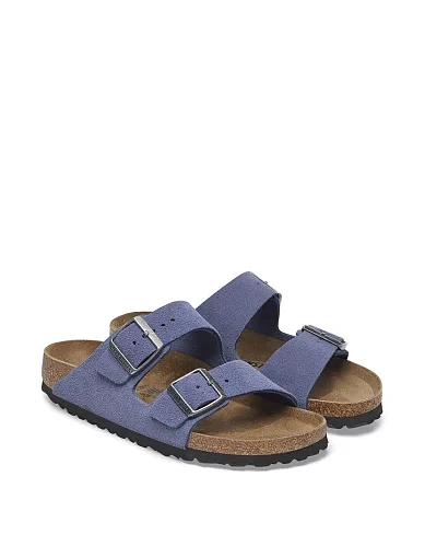 Жіночі шльопанці BIRKENSTOCK Arizona LEVE замшеві фіолетові - фото 3 - Miraton