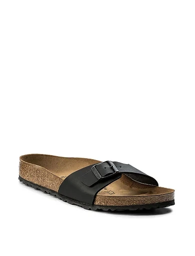 Жіночі шльопанці BIRKENSTOCK Madrid Bs з екошкіри чорні - фото 2 - Miraton