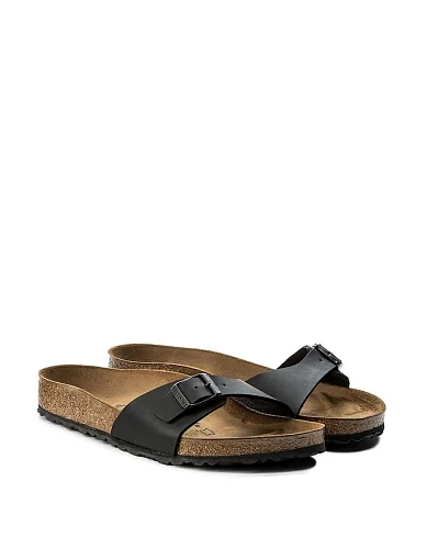 Жіночі шльопанці BIRKENSTOCK Madrid Bs з екошкіри чорні - фото 3 - Miraton
