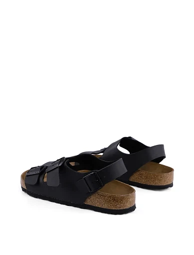 Жіночі сандалі BIRKENSTOCK Milano Black з екошкіри чорні - фото 3 - Miraton