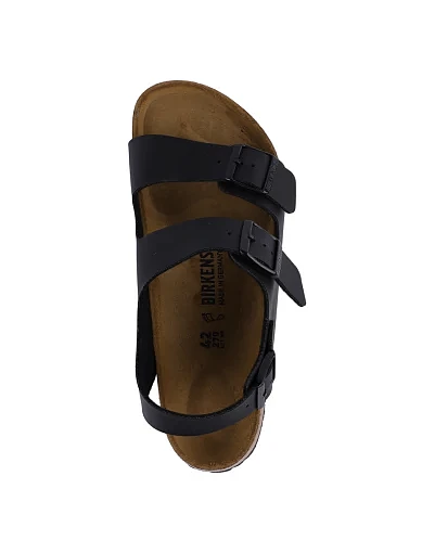 Жіночі сандалі BIRKENSTOCK Milano Black з екошкіри чорні - фото 4 - Miraton