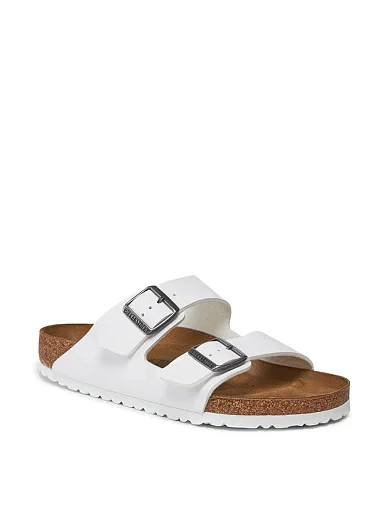 Жіночі шльопанці BIRKENSTOCK Arizona з екошкіри білі - фото 2 - Miraton