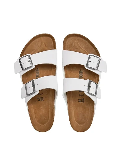 Жіночі шльопанці BIRKENSTOCK Arizona з екошкіри білі - фото 4 - Miraton
