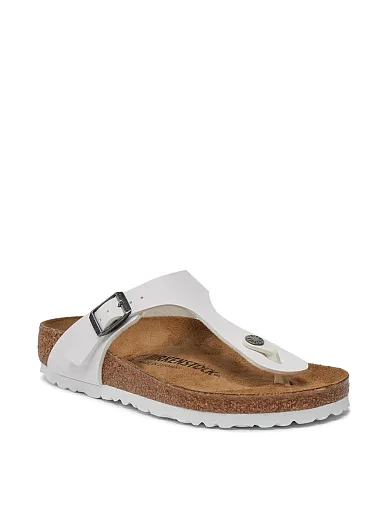 Жіночі шльопанці BIRKENSTOCK Gizeh з екошкіри білі - фото 2 - Miraton