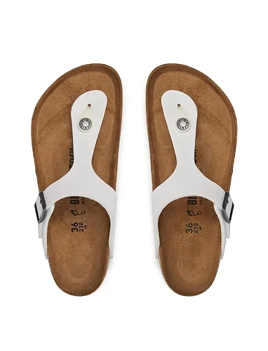 Жіночі шльопанці BIRKENSTOCK Gizeh з екошкіри білі - фото 4 - Miraton