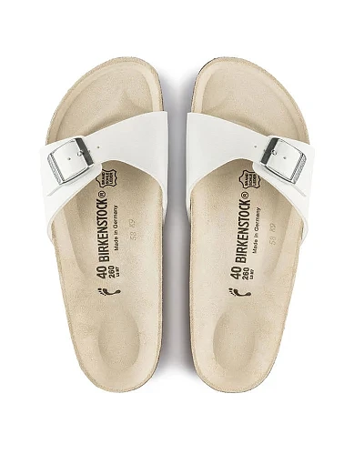 Жіночі шльопанці BIRKENSTOCK Madrid Bs з екошкіри білі - фото 4 - Miraton
