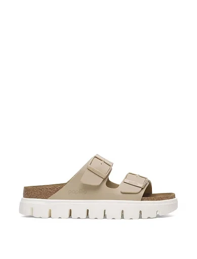 Жіночі шльопанці BIRKENSTOCK Arizona Chunky з екошкіри бежеві фото 1