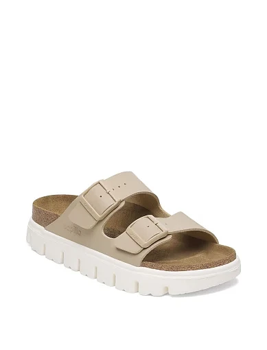 Жіночі шльопанці BIRKENSTOCK Arizona Chunky з екошкіри бежеві - фото 2 - Miraton