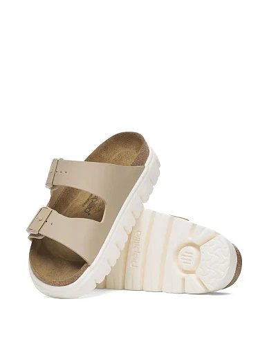 Жіночі шльопанці BIRKENSTOCK Arizona Chunky з екошкіри бежеві - фото 4 - Miraton