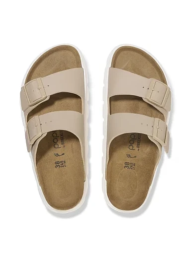 Жіночі шльопанці BIRKENSTOCK Arizona Chunky з екошкіри бежеві - фото 5 - Miraton