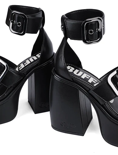 Жіночі босоніжки Buffalo з екошкіри чорні - фото 2 - Miraton