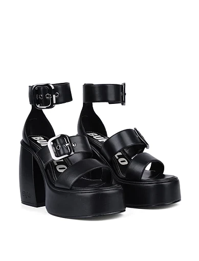 Жіночі босоніжки Buffalo з екошкіри чорні - фото 3 - Miraton