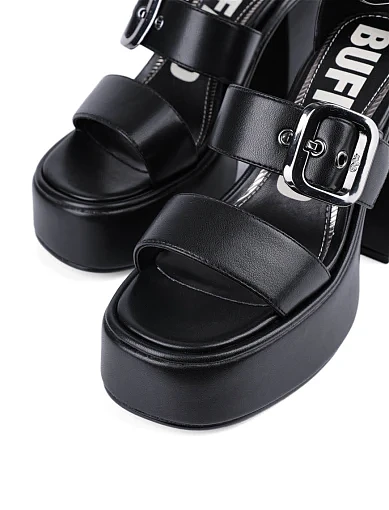 Жіночі босоніжки Buffalo з екошкіри чорні - фото 5 - Miraton