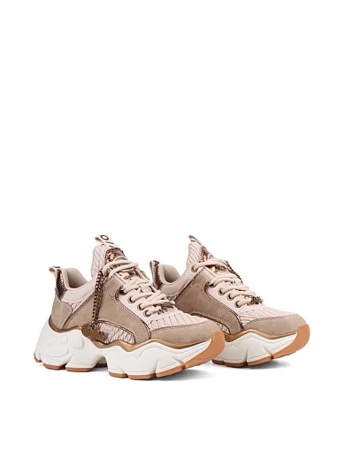 Жіночі кросівки Buffalo з екошкіри бежеві - фото 3 - Miraton