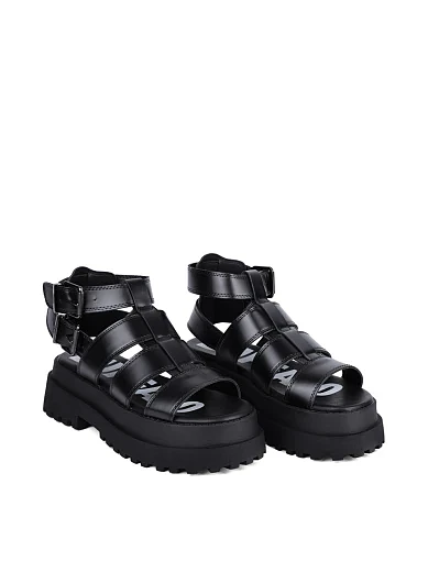 Жіночі сандалі Buffalo з екошкіри чорні - фото 3 - Miraton