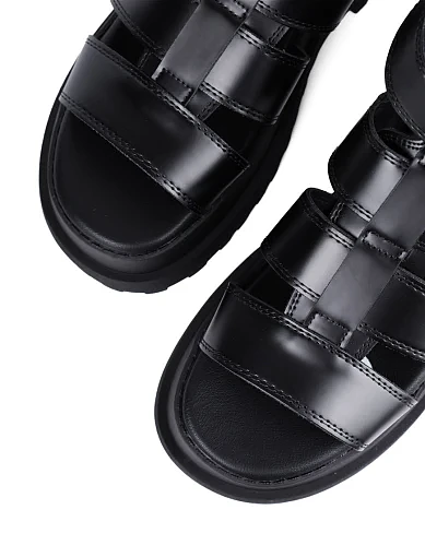 Жіночі сандалі Buffalo з екошкіри чорні - фото 5 - Miraton