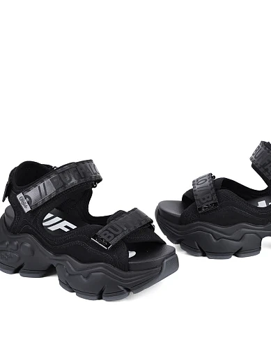 Жіночі сандалі Buffalo з екошкіри чорні - фото 2 - Miraton