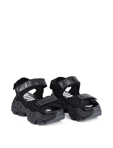 Жіночі сандалі Buffalo з екошкіри чорні - фото 3 - Miraton