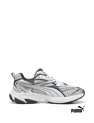 Чоловічі кросівки PUMA Morphic Base зі штучної шкіри срібного кольору фото 1