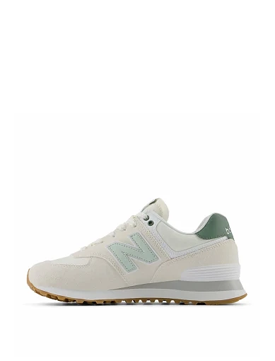 Женские кроссовки New Balance 574 замшевые белые - фото 3 - Miraton