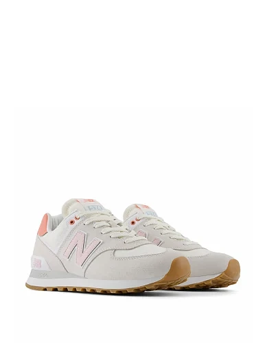 Жіночі кросівки New Balance 574 замшеві сірі(WL574IPK) - фото 2 - Miraton