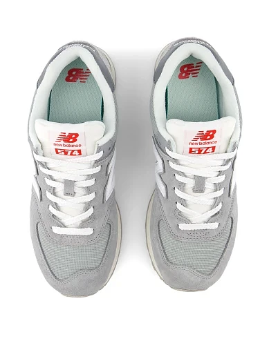 Жіночі кросівки New Balance 574 замшеві сірі - фото 4 - Miraton