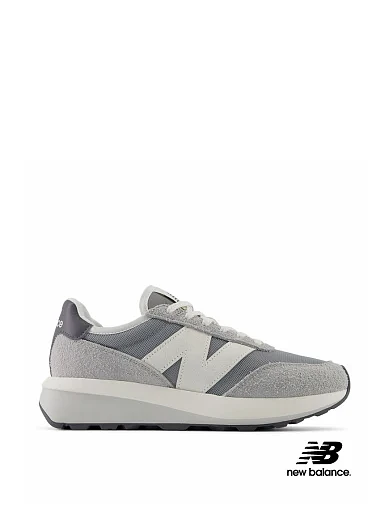 Чоловічі кросівки New Balance 370 замшеві сірі фото 1