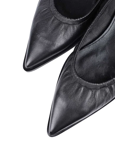 Жіночі балетки MIRATON шкіряні чорні - фото 5 - Miraton