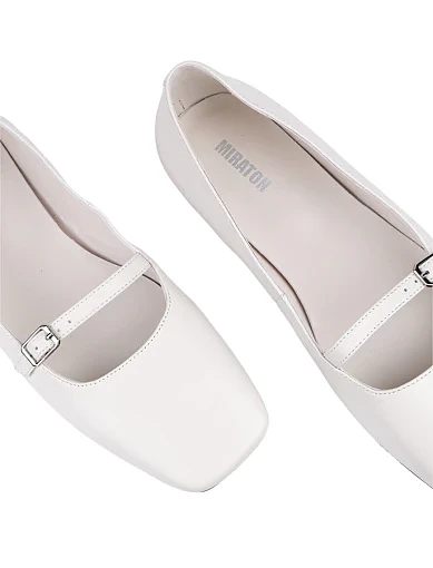 Жіночі балетки MIRATON шкіряні рисові - фото 5 - Miraton