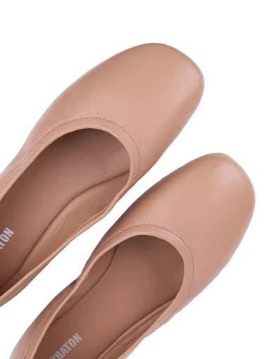 Жіночі балетки MIRATON шкіряні бежеві - фото 5 - Miraton