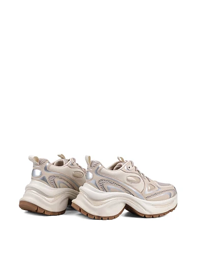 Женские кроссовки MIRATON кожаные бежевые - фото 4 - Miraton