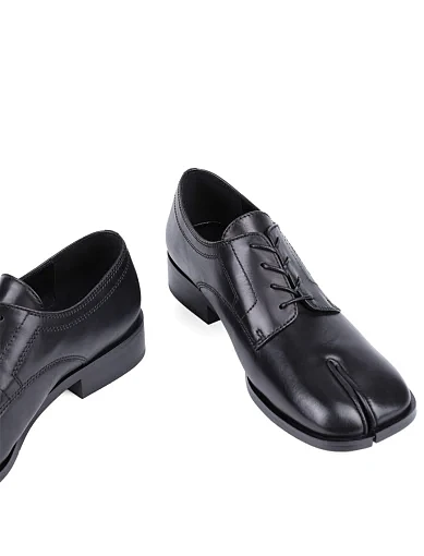 Жіночі туфлі дербі MIRATON шкіряні чорні - фото 2 - Miraton