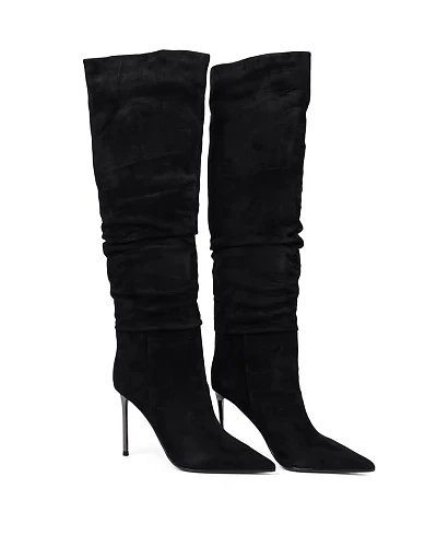 Жіночі чоботи MIRATON велюрові чорні - фото 3 - Miraton