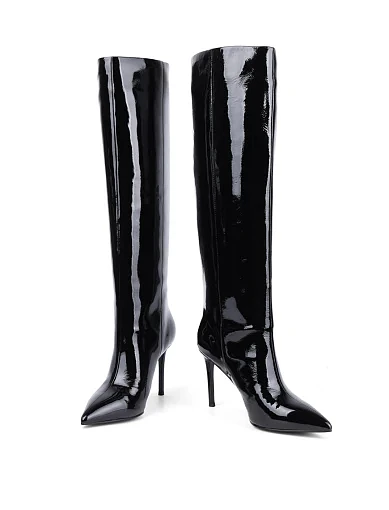 Жіночі чоботи MiaMay лакові чорні - фото 2 - Miraton