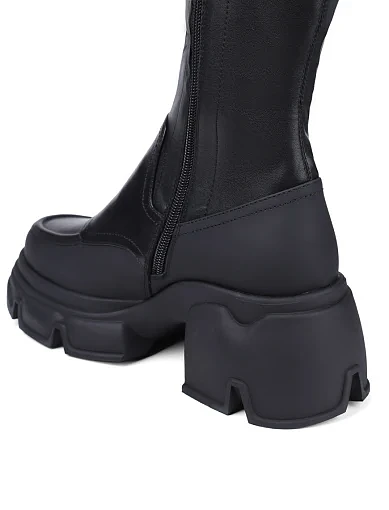 Жіночі чоботи MIRATON шкіряні чорні - фото 2 - Miraton