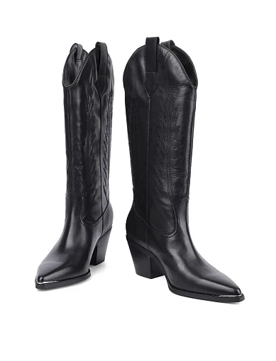 Жіночі черевики MIRATON шкіряні чорні - фото 2 - Miraton