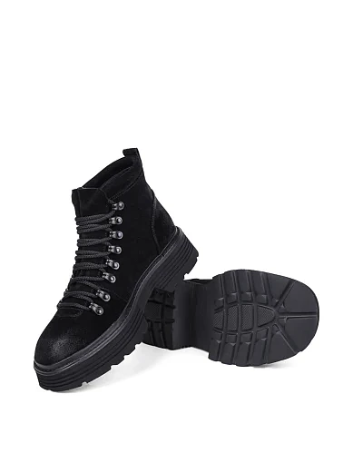 Жіночі черевики MIRATON велюрові чорні - фото 2 - Miraton