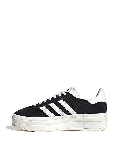 Жіночі кеди Adidas Gazelle Bold замшеві чорні - фото 2 - Miraton