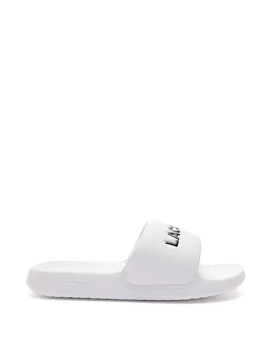 Жіночі шльопанці Lacoste гумові білі фото 1