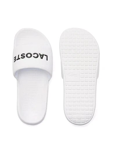 Жіночі шльопанці Lacoste гумові білі - фото 4 - Miraton