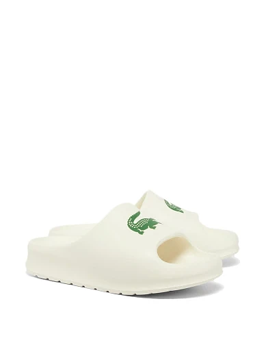 Жіночі шльопанці Lacoste гумові білі - фото 2 - Miraton