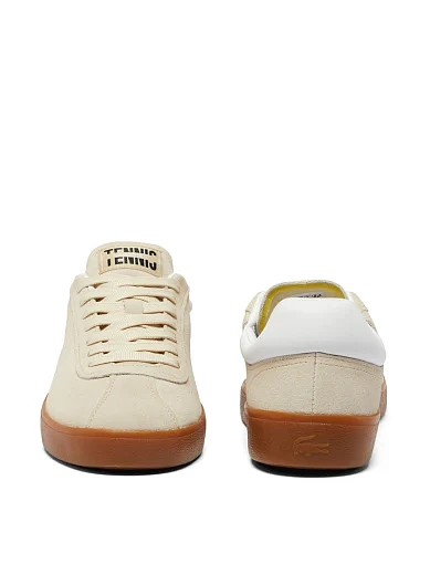 Чоловічі кеди Lacoste велюрові бежеві (48SMA000840F) - фото 5 - Miraton