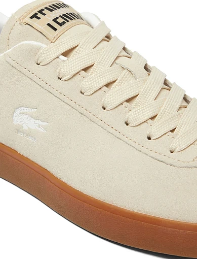 Чоловічі кеди Lacoste велюрові бежеві (48SMA000840F) - фото 6 - Miraton