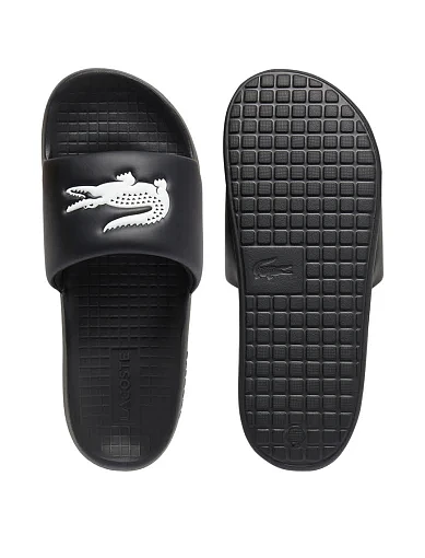 Мужские шлепанцы Lacoste резиновые черные - фото 4 - Miraton