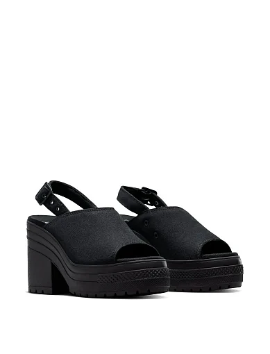 Жіночі туфлі Converse Chuck 70 Deluxe Sandal Heels тканинні чорні - фото 3 - Miraton