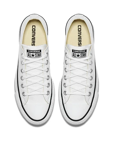 Жіночі кеди Converse Chuck Taylor All Star Lift Platform тканинні білі - фото 4 - Miraton